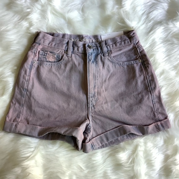 NWT American Eagle Outfitters Mom Short purple wash high rise 4 - Picture 1 of 7
